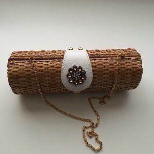 MAXX New York “Regetta” Clutch w/ Rhinestone Snap